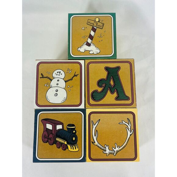 House of Lloyd Christmas: Santa Through the Years Blocks Set of 5 - Picture 5 of 7